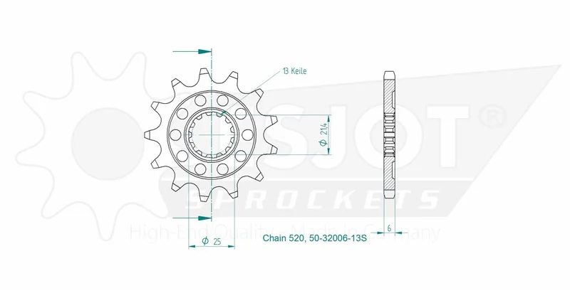 ESJOT SPROCKET FRONT 13T 520
