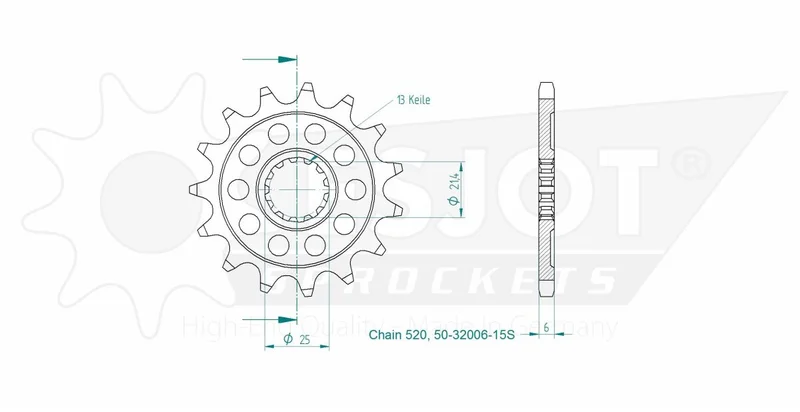 ESJOT SPROCKET FRONT 15T 520