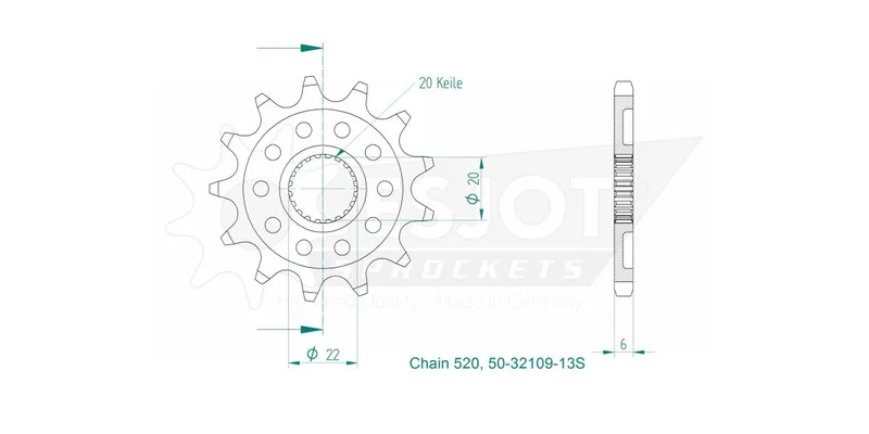 ESJOT SPROCKET FRONT 13T 520