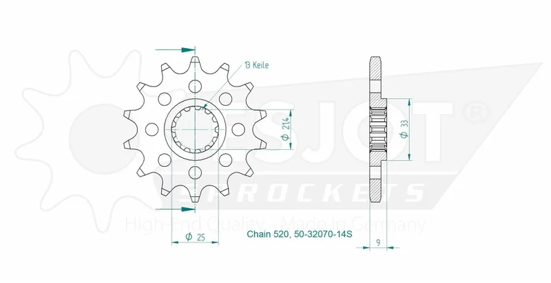 ESJOT SPROCKET FRONT 14T 520
