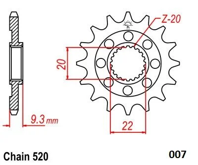 MOTO-MASTER FRNT SPRCKET NITRO STEEL 520-1