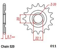 MOTO-MASTER FRNT SPRCKET NITRO STEEL 520-1