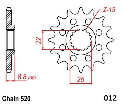 MOTO-MASTER FRNT SPRCKET NITRO STEEL 520-1