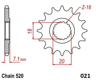 MOTO-MASTER FRNT SPRCKET STEEL 520-15T SZK