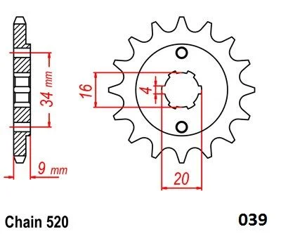 MOTO-MASTER FRNT SPRCKET STEEL 520-13T YMH