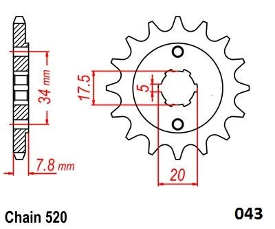 MOTO-MASTER FRNT SPRCKET STEEL 520-14T HON