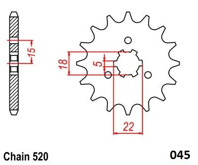 MOTO-MASTER FRNT SPRCKET STEEL 520-14T KWS