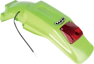 UFO ENDURO REAR FENDER W/ STOP-TAILLIGHT KAWASAKI KDX200 KX-GREEN