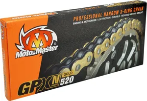 MOTO-MASTER MX CHAIN GPXN-520G X-RING, 120 LINKS, GOLD