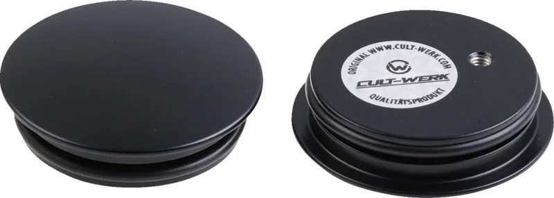 Cult-Werk Swingarm axle bolt cover kit. Matte black