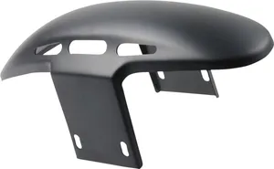 Cult-Werk Front Fender Custom<br><ul><li>Front Fender For Harley</li><li> This front fender is a 100% custom-fit ABS plastic part</li><li>All bores and millings are milled on the latest 5-axis CNC machining centers, so that the fender only has to be exchanged for the original fender</li></ul><br>There are 3 air intakes on each side. 
Grilles to glue for the air intakes are included.