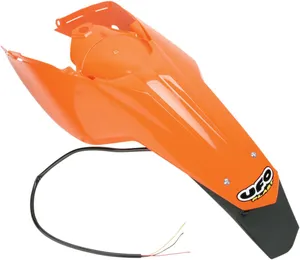 UFO ENDURO REAR FENDER W/SIDE PANELS & LED-LIGHT KTM SX/SX-F/EXC ORANGE