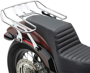 Cobra Big Ass® Detachable Wrap Around Rack<br><ul><li>Top of the rack is about level with top of seat and each rack has a kick up in the rear</li><li>There are places to attach bungee cords or mounting straps so you no longer have to scratch your bike’s fender as you secure your cargo</li><li>Mounting hardware included</li><li>Made in the USA</li><li>Does not work with nor require Harley-Davidson mounting kit.</li><li>If aftermarket seat is not Saddlemen or Lucky Daves step ups, then look carefully at the measurements of the opening to ensure the rack will fit around your bike’s seat.</li></ul><br>For use with narrow aftermarket style seat.