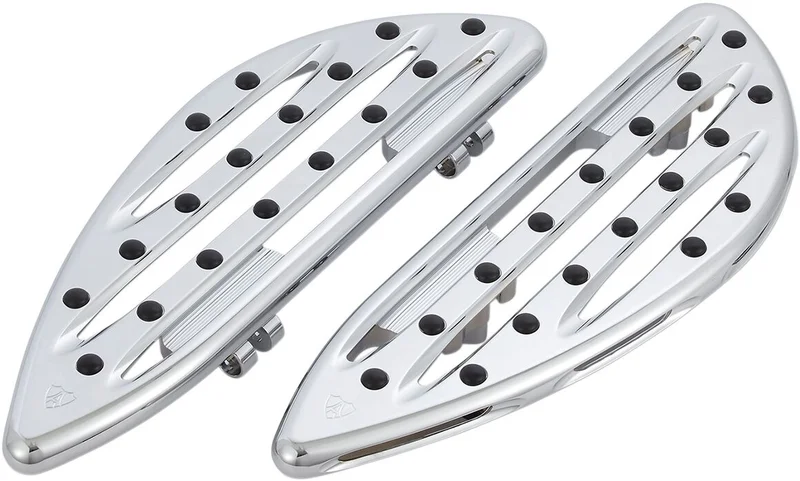 Arlen Ness Ness, 83-17 Deep Cut rider floorboards. Chrome