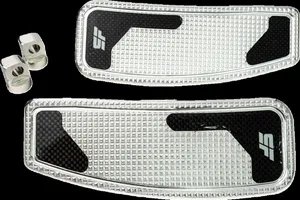 SlyFox Mini Floorboards<br><ul><li>Mini floorboards sold in pairs are constructed of billet aluminum with diamond cut</li><li>Billet aluminum with stainless steel mounting clevis</li><li>Carbon fiber insert covered with TPU film protection for durability and a lasting finish</li><li>Models with passenger footpegs will require the use of OEM accessory floorboard mounts.</li></ul>