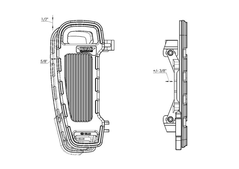 Drag Specialties FLOORBOARD ADJUSTABLE WIDTH BL