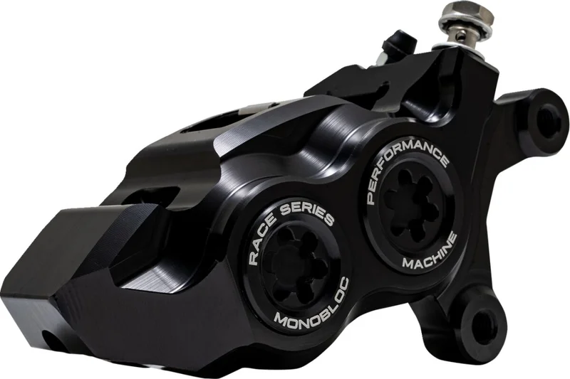 Performance Machine PM, Race Series 4-P Monobloc caliper. Right front. Black