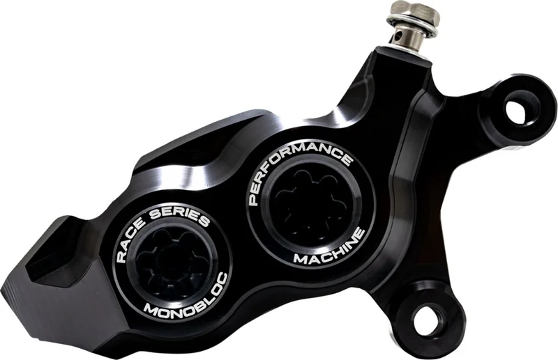 Performance Machine PM, Race Series 4-P Monobloc caliper. Right front. Black