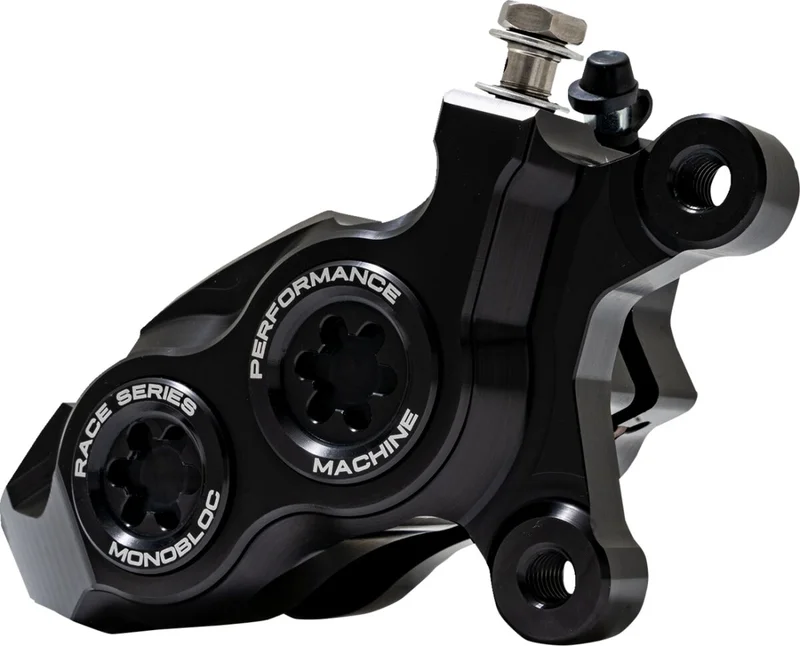Performance Machine PM, Race Series 4-P Monobloc caliper. Right front. Black