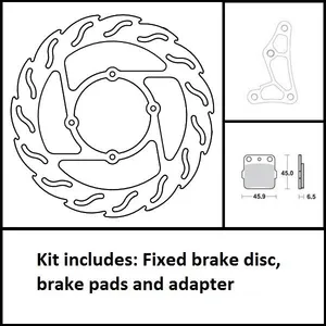 MOTO-MASTER BRAKE KIT FLAME FIXED ROTOR 260mm, BRAKE PADS, RELOCATE BRACKET