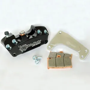 MOTO-MASTER BRAKE CALIPER KIT 4 PISTON CALIPER + ADAPTER SM RACING BLACK