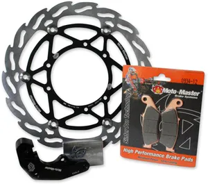 MOTO-MASTER BRAKE KIT OFFROAD FLOATING FLAME 260mm, BRAKE PADS, RELOCATION BRACKET