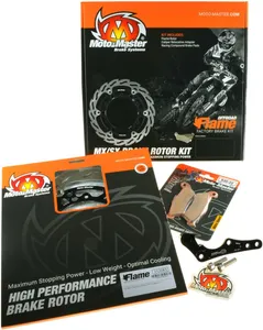 MOTO-MASTER BRAKE KIT FLAME FLOATING ROTOR 270 MM, BRAKE PADS, RELOCATE BRACKET