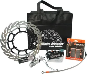MOTO-MASTER SM RACE KIT: 300mm FLOATING FLAME, BRAKE PADS/LINE,4 PISTON CALIPER/BRACKET, RADIAL MASTER CYLINDER