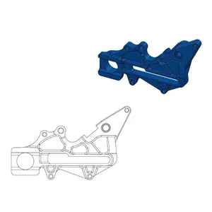 MOTO-MASTER BRAKE CALIPER RELOCATION ADAPTER OVERSIZE 220MM BLUE