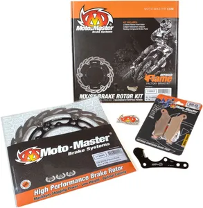 MOTO-MASTER BRAKE KIT FLAME FLOATING ROTOR 270mm, BRAKE PADS, RELOCATE BRACKET