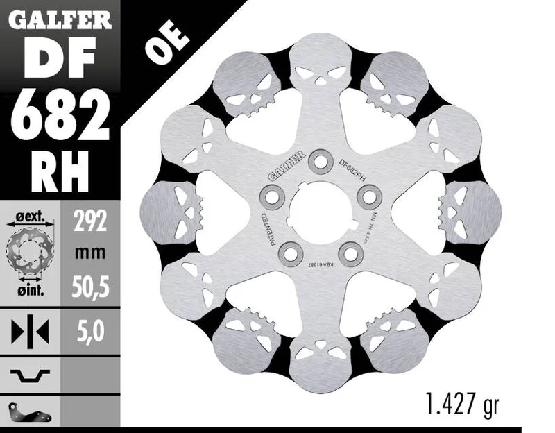Galfer BRAKE ROTOR FIXED SKULL