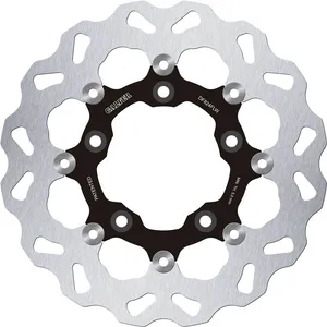 Galfer Brake Rotor<br><ul><li>Laser-cut double disc ground 420 high carbon stainless steel</li><li>Direct-replacement brake rotors; do not require any extra parts, bolt on just like a stock brake disc</li><li>Full-floating design rotors have an aluminum center carrier</li><li>Improves brake lever feel and modulation</li><li>Rotors cool as they rotate to lower brake operating temperatures</li><li>Design is self-cleaning, removes water as it rotates</li><li>Less tendency to warp</li><li>Manufactured in Spain</li><li>For maximum braking performance and rotor longevity, Galfer recommends using Galfer brake pads with Galfer rotors.</li></ul><br>Brake Rotor Floating Wave Steel Center