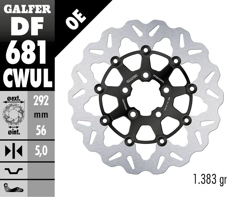 Galfer BRAKE DISC FLOAT WAVE BLACK BR