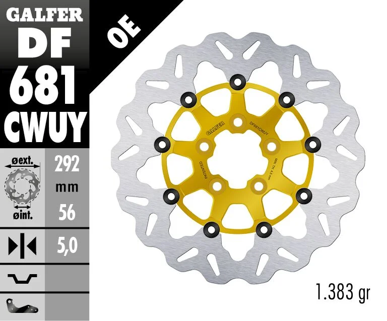 Galfer BRAKE DISC FLOAT WAVE GOLD