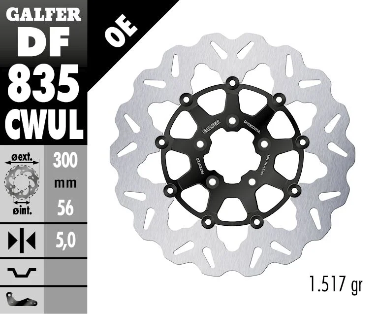 Galfer BRAKE DISC FLOAT WAVE BLACK BR
