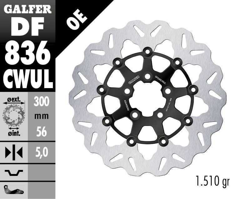 Galfer BRAKE DISC FLOAT WAVE BLACK BR