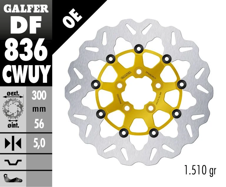 Galfer BRAKE DISC FLOAT WAVE GOLD