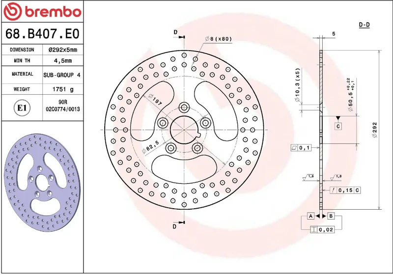Brembo BRAKE DISC FIX FR/RR