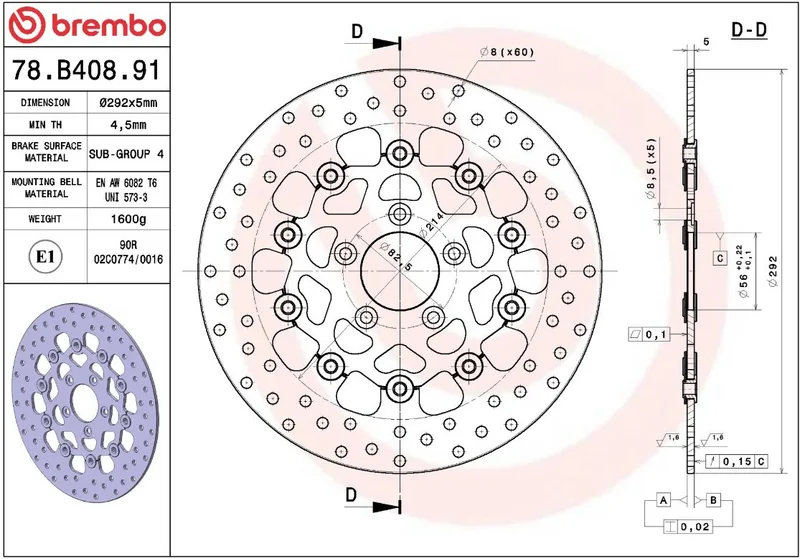 Brembo BRAKE DISC FLOAT FR