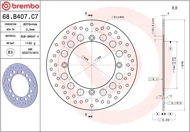 Brembo BRAKE DISC FIX FR