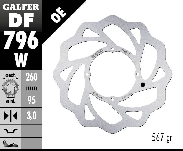 GALFER BRAKE ROTOR FIXED WAVE FRONT