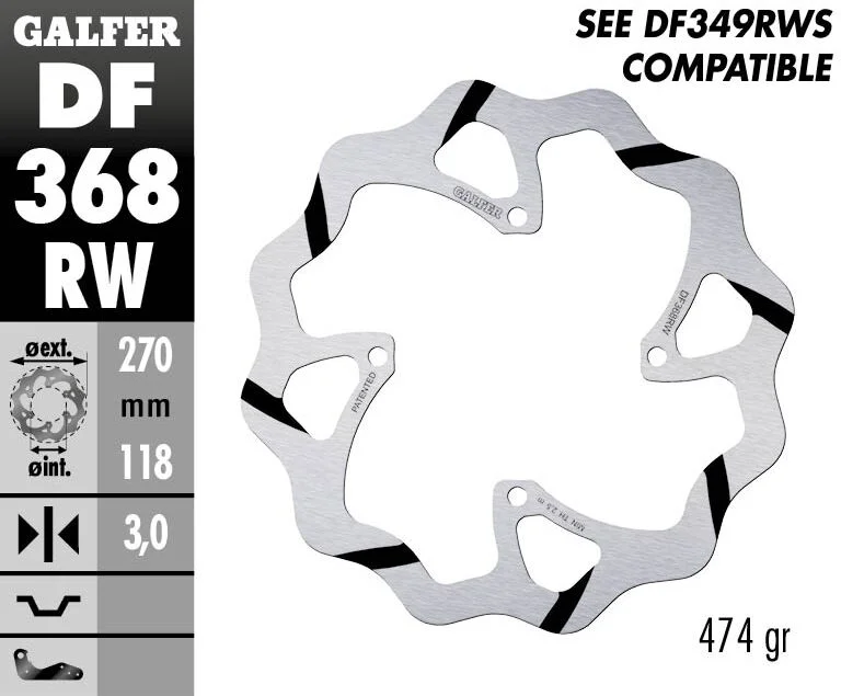 GALFER BRAKE ROTOR FIXED WAVE GROOVED 270MM