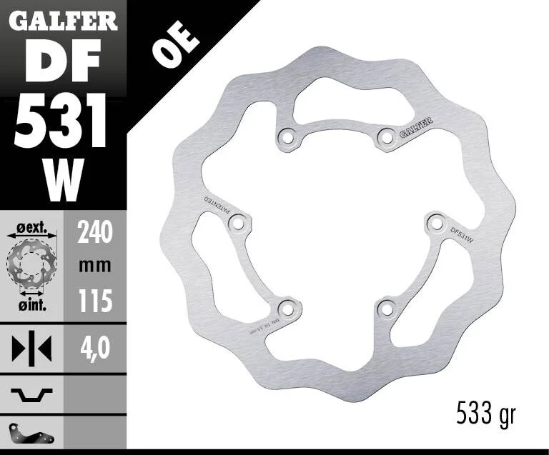 GALFER BRAKE ROTOR FIXED WAVE