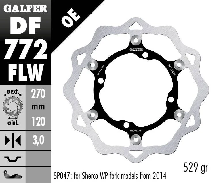 GALFER BRAKE ROTOR FLOATING WAVE STEEL CENTER