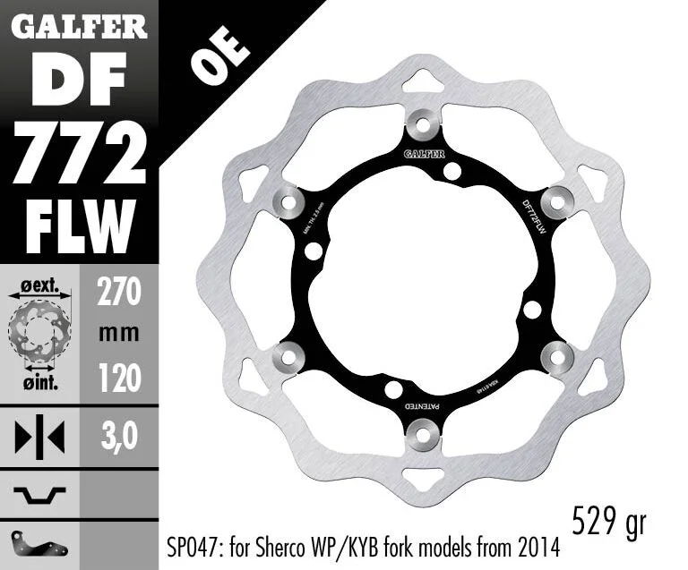 GALFER BRAKE ROTOR FLOATING WAVE GROOVED