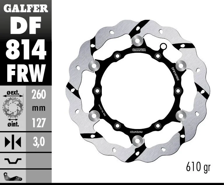 GALFER BRAKE ROTOR FLOATING WAVE GROOVED