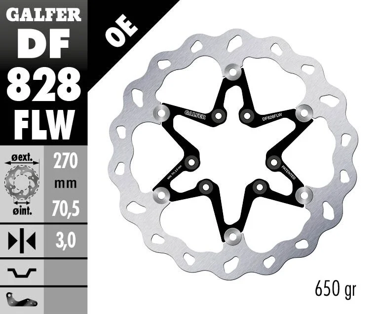 GALFER BRAKE ROTOR FLOATING WAVE STEEL CENTER