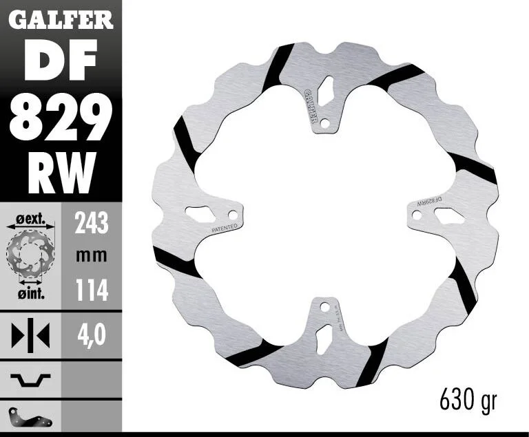 GALFER BRAKE ROTOR FIXED WAVE GROOVED 243MM