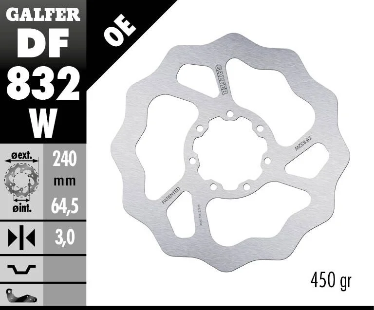 GALFER BRAKE ROTOR FIXED WAVE 240