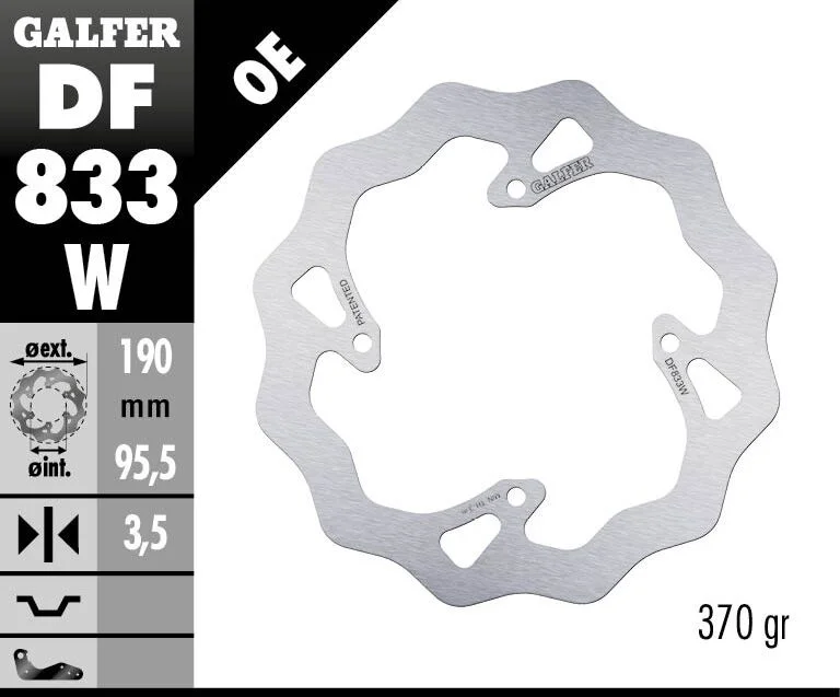 GALFER BRAKE ROTOR FIXED WAVE 190